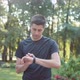 Man Runner Using Smart Watch After Workout - VideoHive Item for Sale