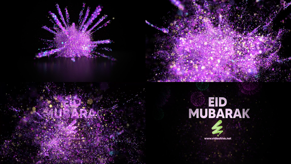 Particle Eid Mubarak Intro Logo Stings template preview