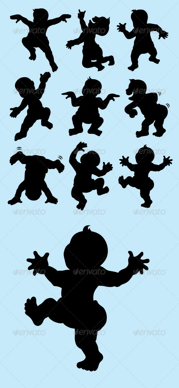 Baby Dancing Silhouettes - People Characters