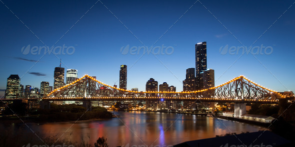 Brisbane Skyline At Dusk - Stock Photo - Images