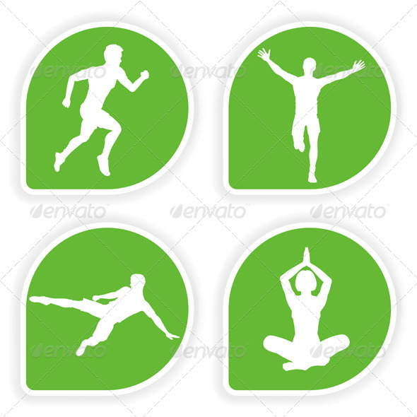 Collect Sticker with Sport Silhouettes - Sports/Activity Conceptual