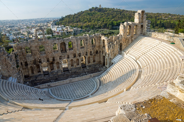 Ancient theatre in Athens - Stock Photo - Images