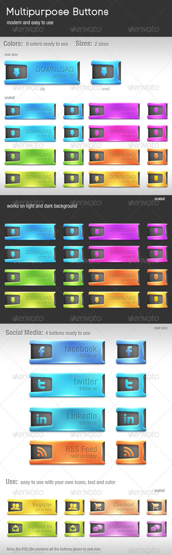 Multipurpose Buttons - Buttons Web Elements