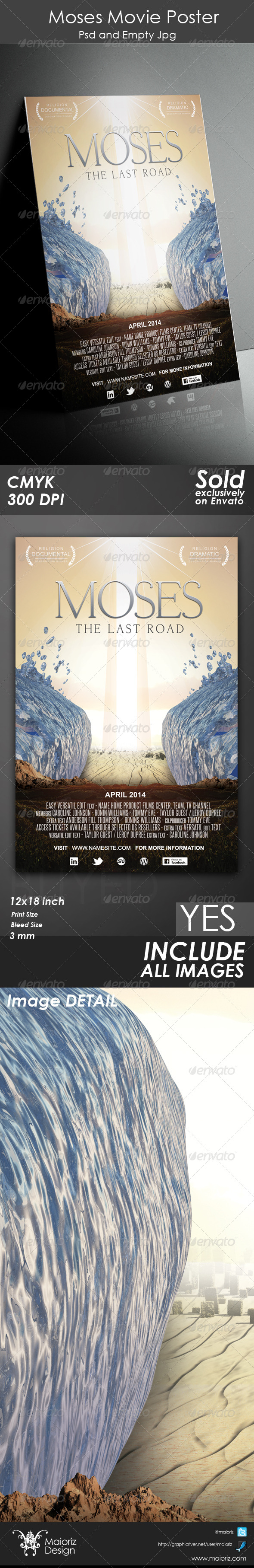 Moses Poster Template - Church Flyers