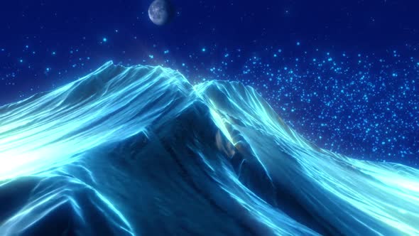 3d space moon and particles alt