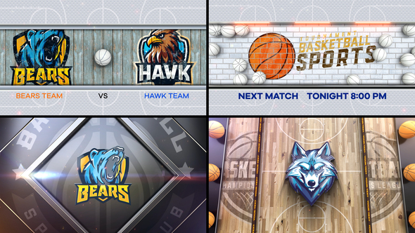 Basketball Bumper 4 (4-Bumpers) Logo Stings template preview