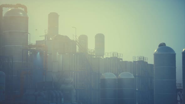 Refinery Factory with Oil Storage Tanks alt