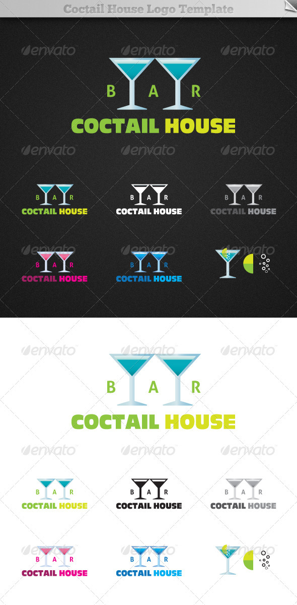 Coctail House Bar Logo Template - Objects Logo Templates