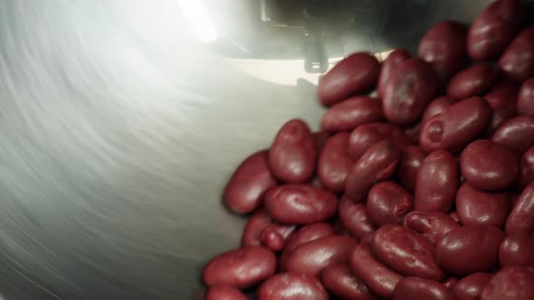 Almond in Chocolate Production of Nuts in Dark or Milk Chocolate alt