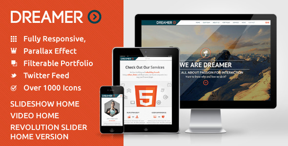 Dreamer - Photo & Video Parallax WordPress Theme - WordPress