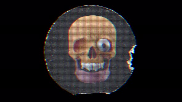 Retro sticker skull alt