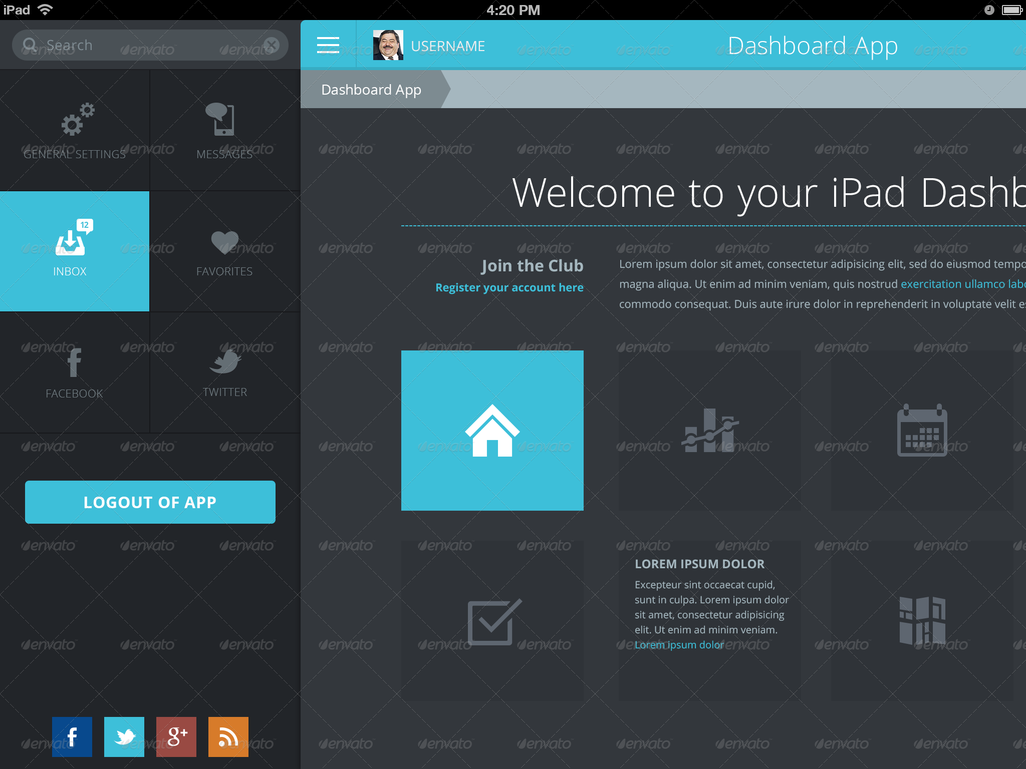 Flat iPad - iOS - Tablet App & Dashboard by joelferrell ...