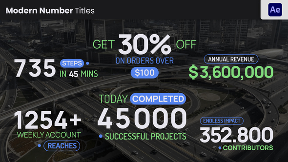 Modern Text Title Number Titles template preview