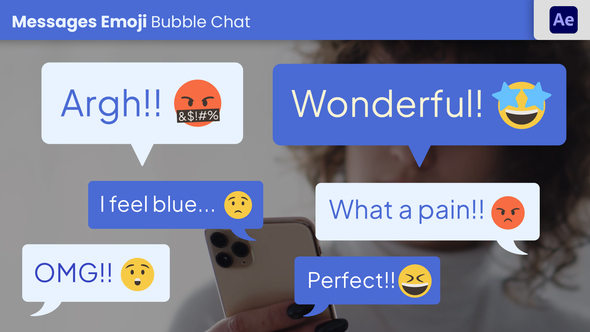 Messages Emoji Bubble Chat Elements template preview
