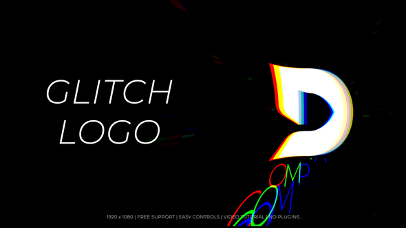 3D Glitch Logo Logo Stings template preview