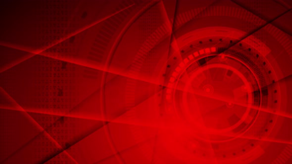 Red Abstract Geometric Technology HUD Gear