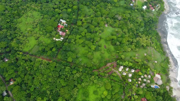 Drone Footage Over Remote Costa Rica Village