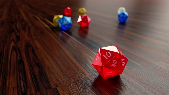 Falling 20-Sided Dice