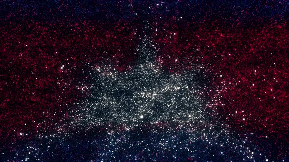 Cambodia Flag With Abstract Particles