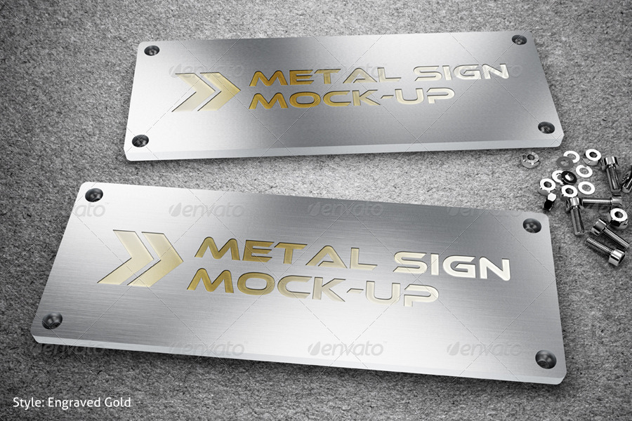 Metal Engraved Logo Mockup Free Layered SVG Files