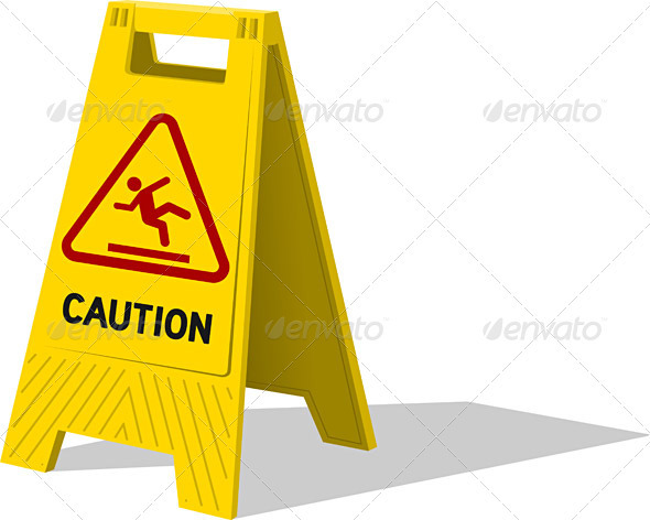 Wet floor and cleaning in progress