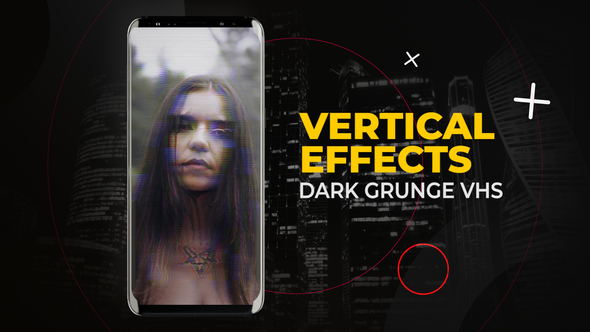 Vertical Dark Grunge VHS Effects | After Effects Elements template preview
