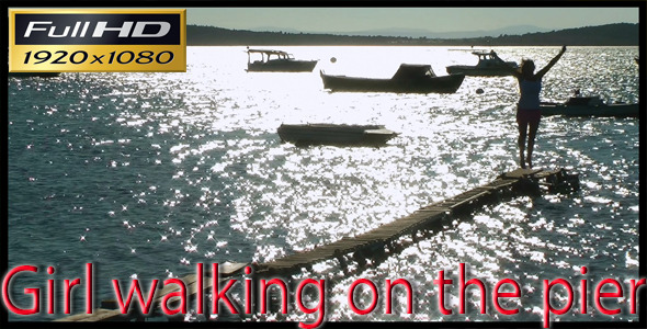 Girl Walking On The Pier 