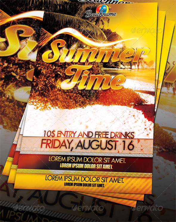 Summertime Party Flyer - Clubs & Parties Events