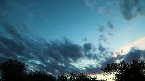 Sky timelapse beautiful background, blue sky with clouds and sun