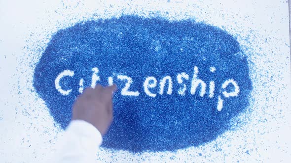 Blue Writing Citizenship