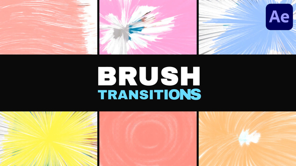 Hand Drawn Brush Transitions for After Effects Elements template preview