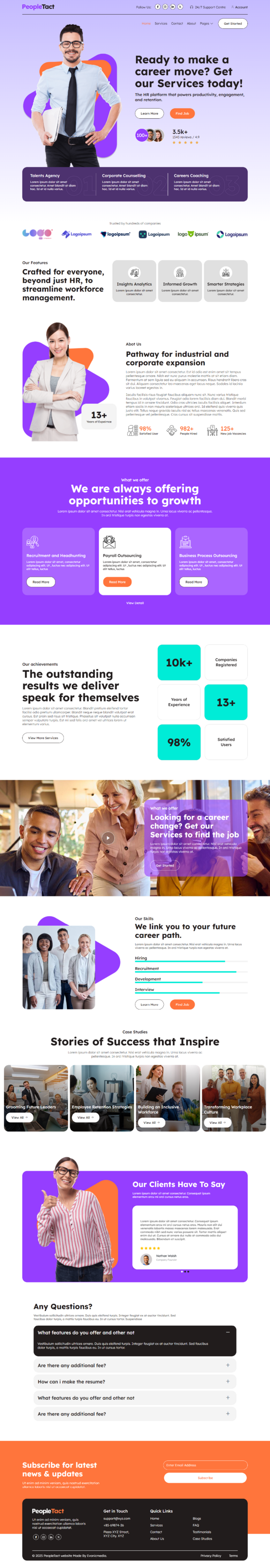 Peopletact - Recruitment Agency Elementor Template Kit
