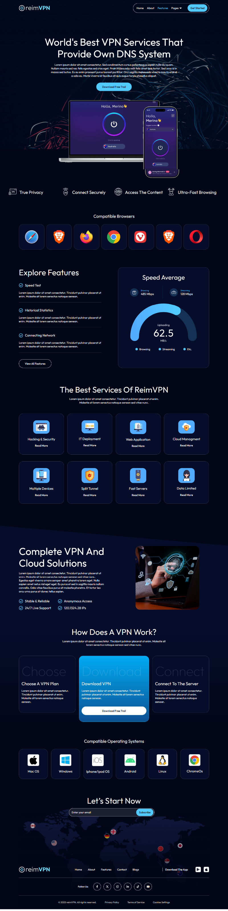 Reimvpn - Proxy & VPN Services Elementor Template Kit by Evonicmedia