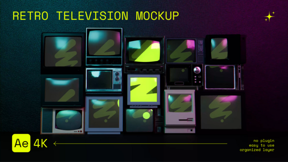 Retro Television Mockup broadcast-packages template preview