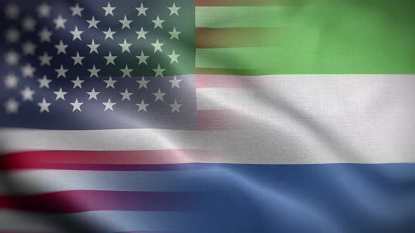 USA Sierra Leone Flag Loop Background 4K