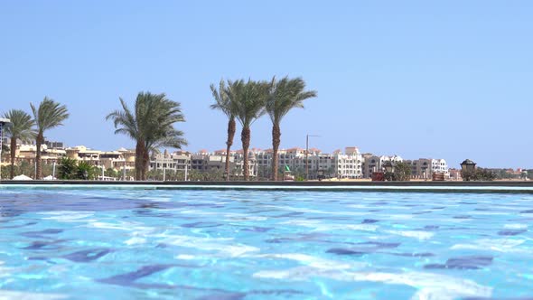 Pool in Old Town of Sahl Hasheesh Piazza with Fountains