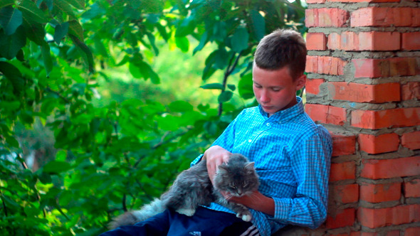 Boy With Cat