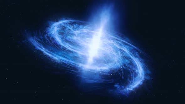 Fly through stars in the gas cloud. Cosmic nebula in the form of the spiral.