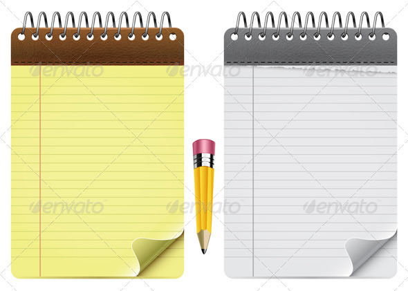 Notepads And Pencil - Web Elements Vectors