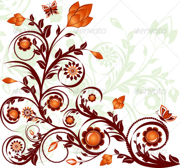 Vector Illustration of a Floral Ornament - Decorative Vectors