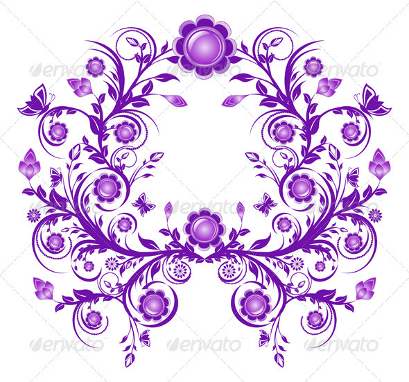 Vector Illustration of a Floral Ornament - Borders Decorative