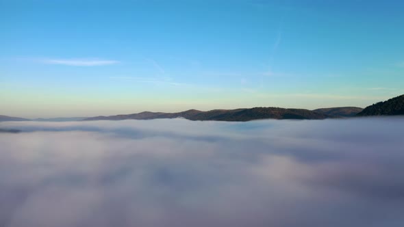 Timelapse of Fog in a Mountain Valley.