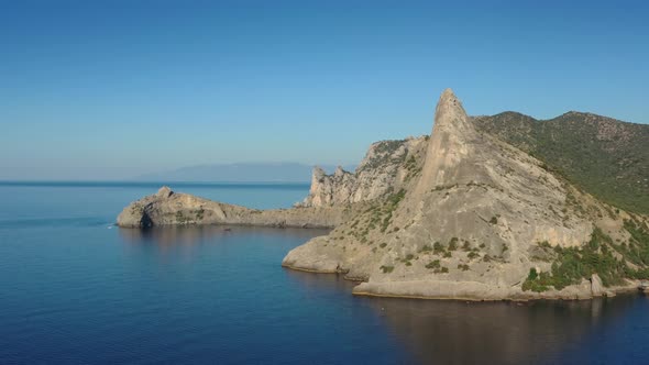 Aerial View of Moutains Rocks and Sea in Crimea alt
