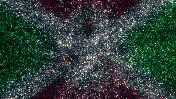 Burundi Flag With Abstract Particles