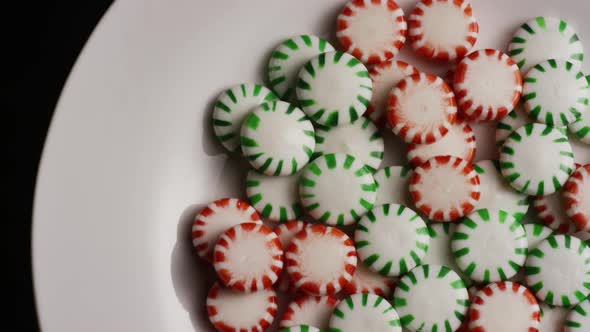 Rotating shot of spearmint hard candies - CANDY SPEARMINT 075 alt
