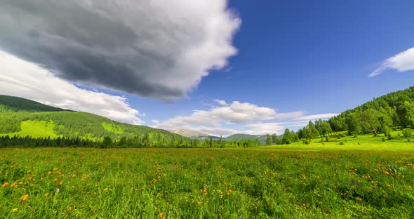 Mountain Meadow Timelapse at the Summer or Autumn Time alt