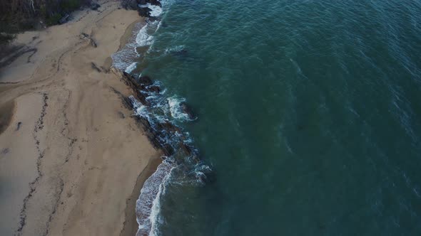 Aerial, Beautiful Seascape And A Beach With Tropical Vegetation In Palm Cove, Queensland, Australia