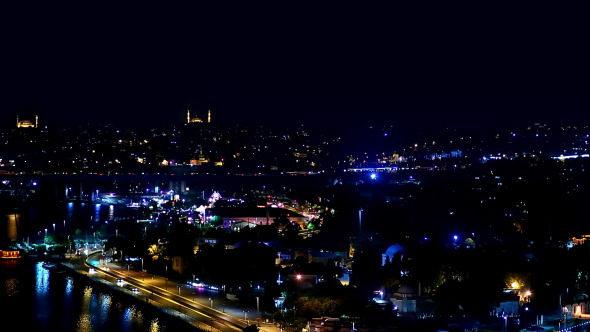 Istanbul City Night Time 