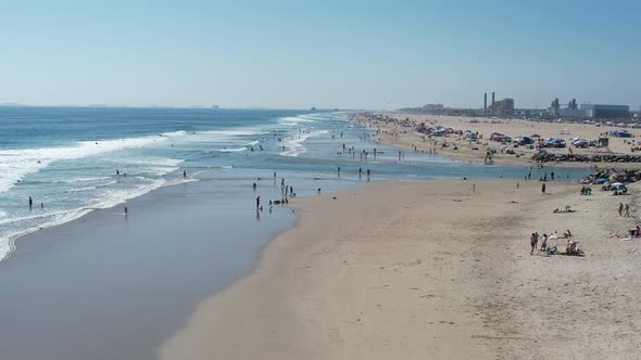 Crowded Beach Aerial