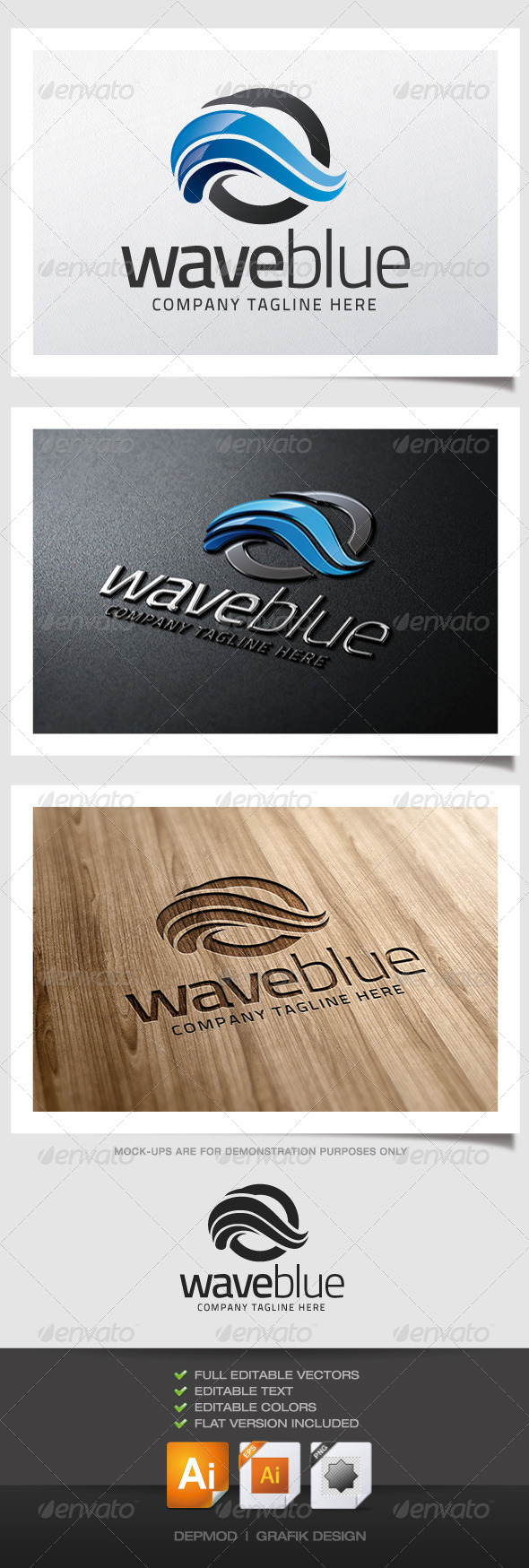 Wave Blue Logo - Symbols Logo Templates